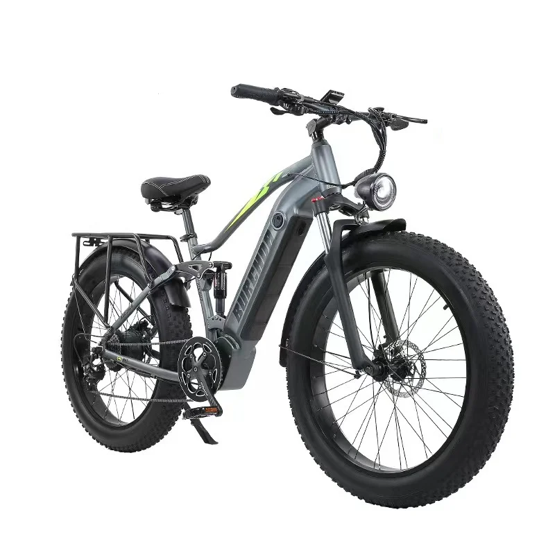 ЕС Новый Cruiser City Mountain 48 В 1000 Вт двойная подвеска толстая шина электровелосипед 26 дюймов большое колесо с задней доставкой вариант корзины