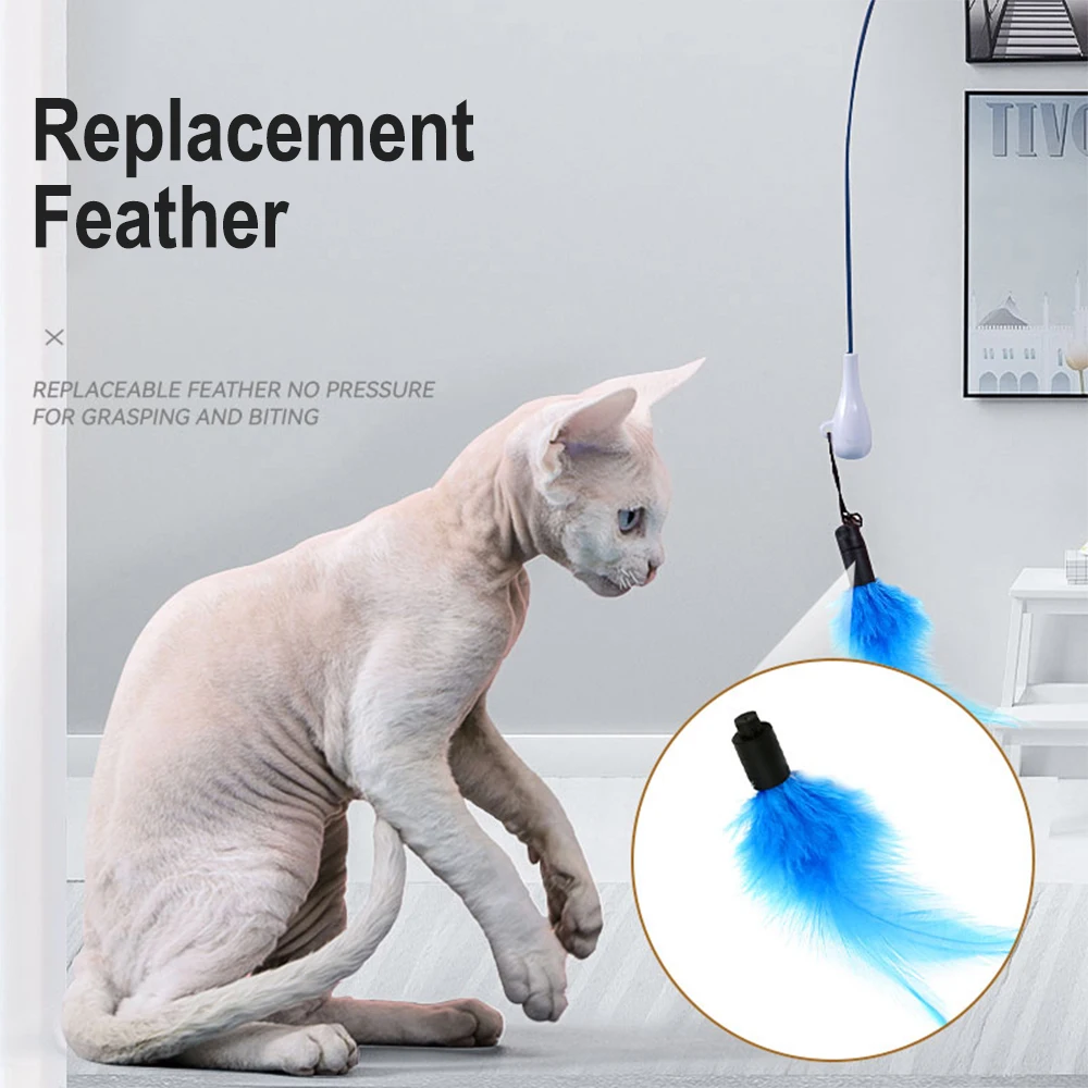 New Arrival Hoopet Interactive Fun Flexible Cat Laser Feather Teaser