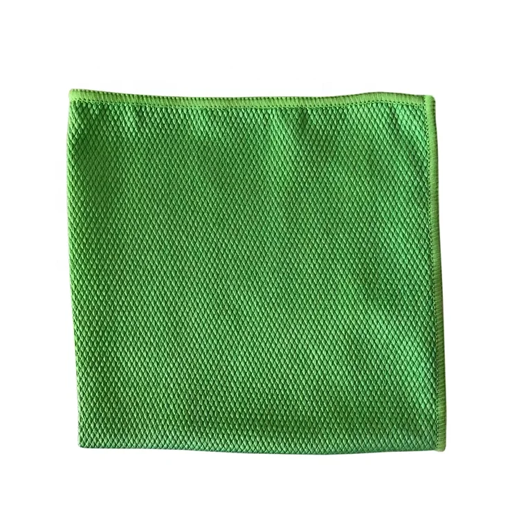 
Solid Color Non-fading Glass Cleaning Microfiber Fish Scale Towel Cloth 