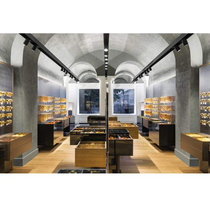 Jewelry Shop Interior Designs Ideas Jewellery Showcase for Luxury MDF Aluminium Glass Jewelry Exhibition ODM