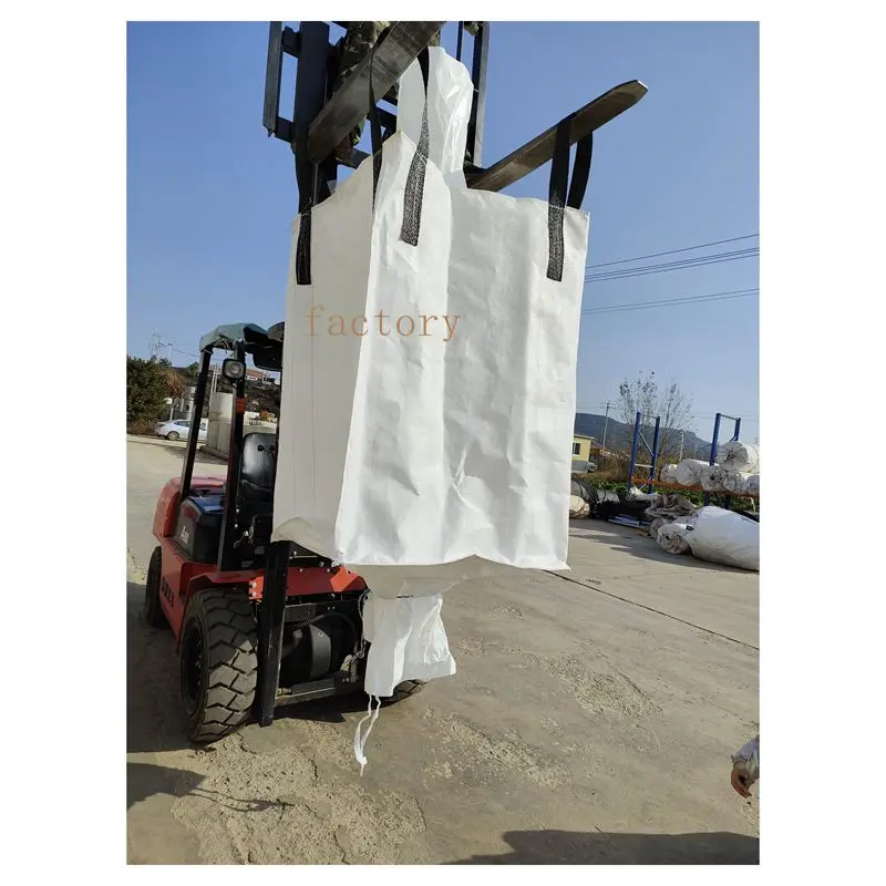 Polypropylene woven 1 ton 1.3 ton 1100L 1000L  Polypropylene Bags Plastic bottom Spout 1 Ton 1000L Bulk Bags 1000kg jumbo bags