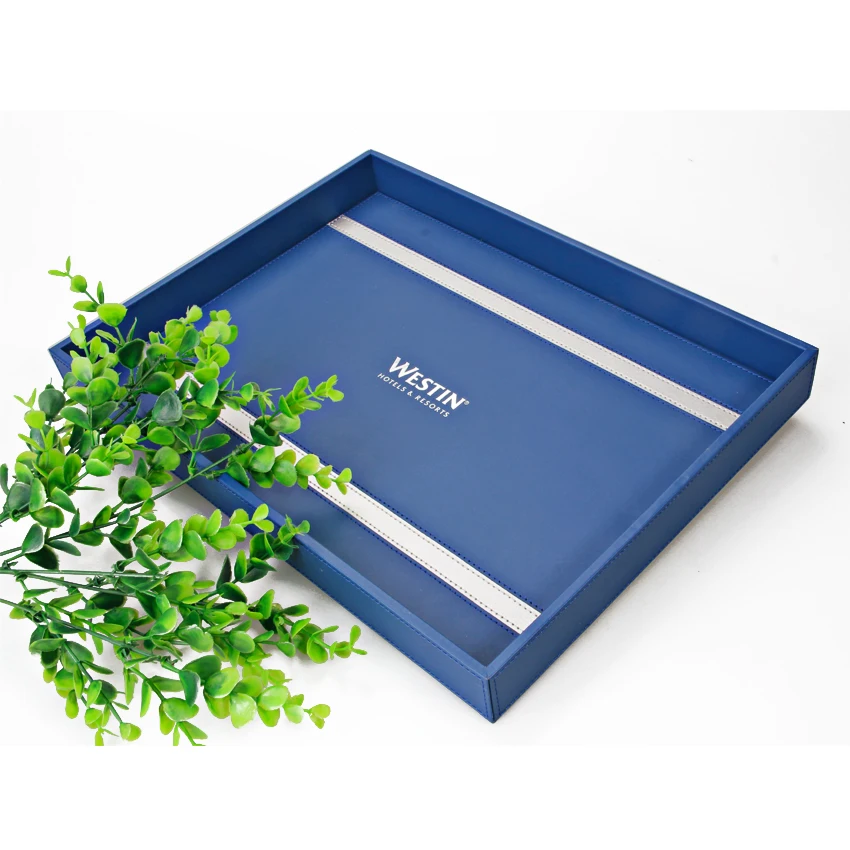 Luxury Custom Logo hotel product high quality hotel supply guest room set of leather hotel cases