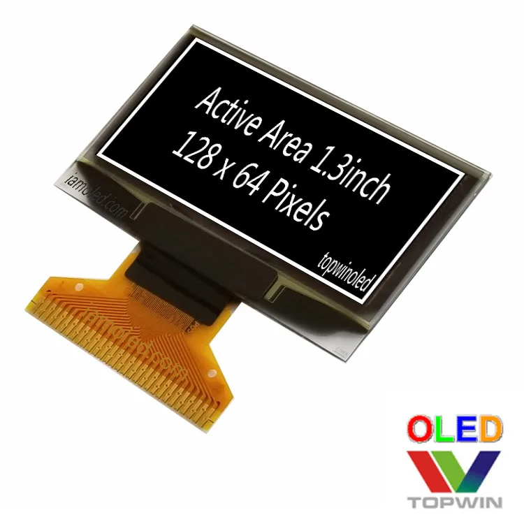 Newest Design 1.3 Inch 128x64 Pixels 30 Pin Blue I2C Interface OLED Display with IIC SPI Parallel Interface Connector Type