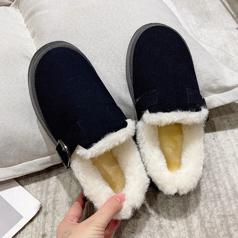 Ladies Casual Thicken Sole Fur Slipper Winter Warm Plush Snow Boots 2023 Classic Simple Shoes Winter Shoes For Women