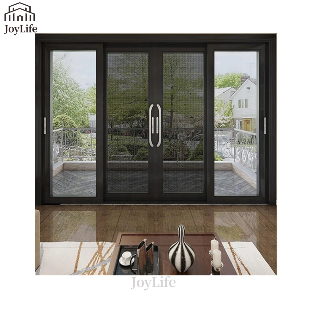 Durable Lightweight Aluminum Sliding Doors Modern Interior Design Cheap Waterproof Plastic Glass Made China Exterior Application
