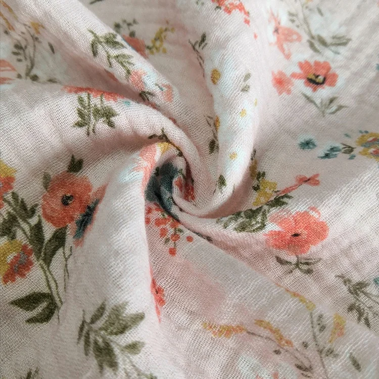 Индивидуальные Швейные материалы 100% хлопчатобумажная ткань муслиновая детская Корейская цифровая печать хлопчатобумажная ткань