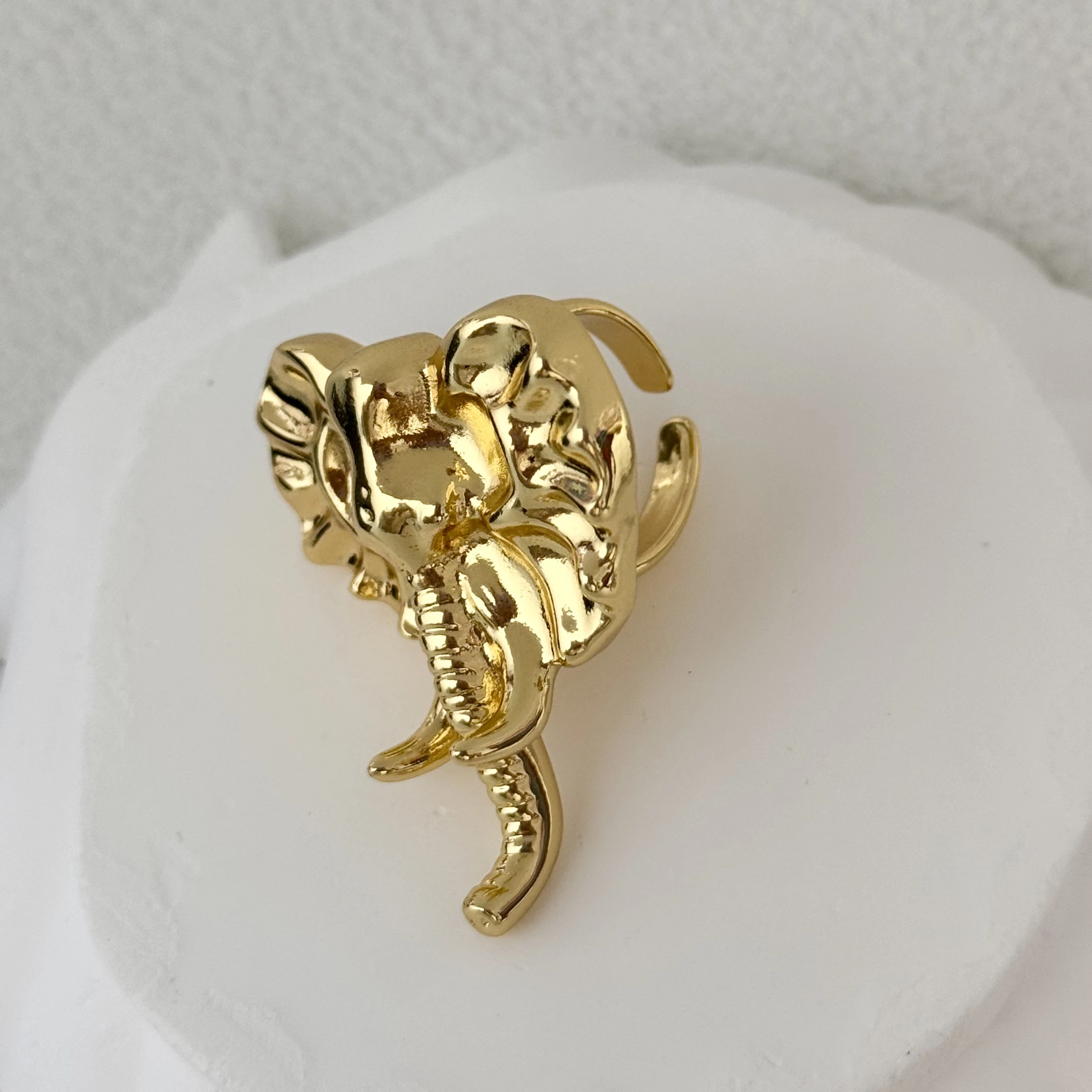 New Fashion High Quality Gold Silver Elephant Napkin  Adjusted Ring  Antique Jewelry Making DIY Handmade Craft Women Jewelry