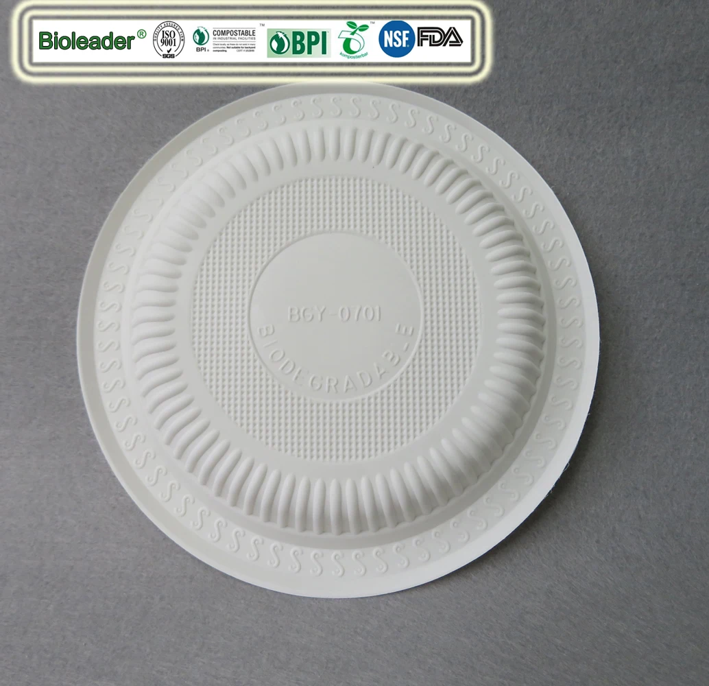 Biodegradable Disposable Cornstarch Dishes of 6,7,8,9,10 inch Party Plate Products