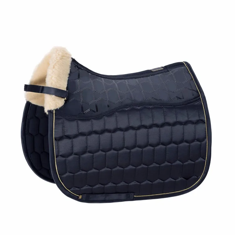Custom Satin Dressage Non-Slip Skin-Friendly Windproof Wool Saddle Pads For Horses