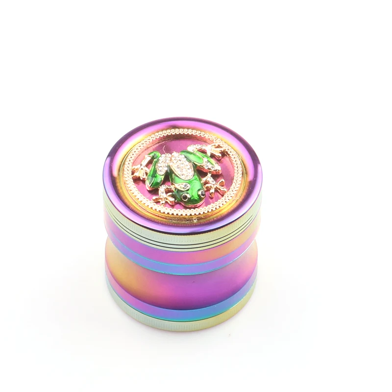Cross-border new product with rainbow 63mm metal animal grinder  frog tobacco grinder animal grinder