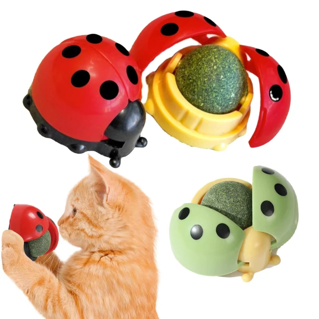 Pure Natural Mint Leaf Rotating Interactive Cat catnip ball Cat Removal Hairball Can Be Sticky On Wall