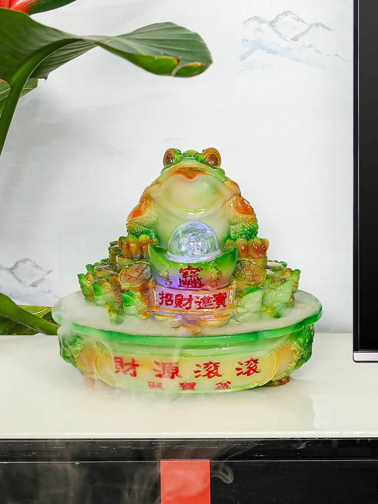 Rockery Running Water Fountain Money-Making Fengshui Wheel Table-Top Fish Tank Decorations Wealth-Seeking Furnishings