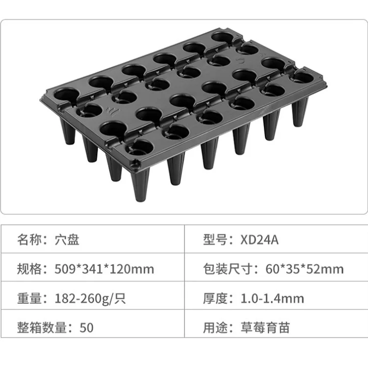 24 Cell Strawberry Seedling Tray  PS Material Grooved Drip Irrigation  Easy Nutrient and Water Management, Deep Hole Design