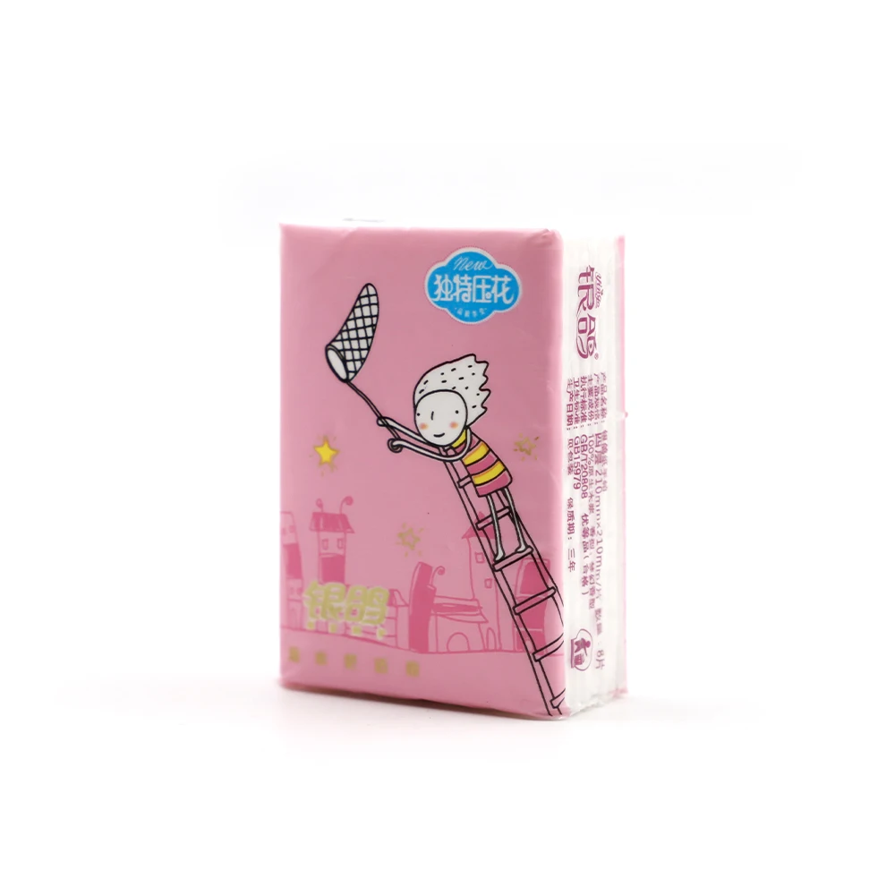 Superior Pink Special Embossing 4 Ply Personal Cleaning Pocket Paper Sheet Tissue Portable Handkerchief Paper
