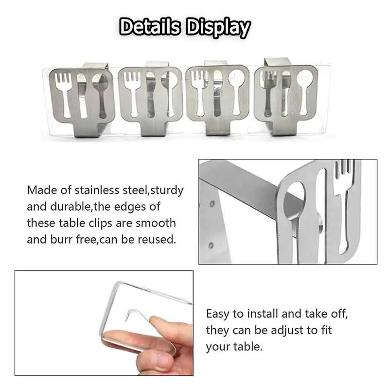 Outside thickened stainless steel cloth clip tablecloth anti-rust holders for picnics