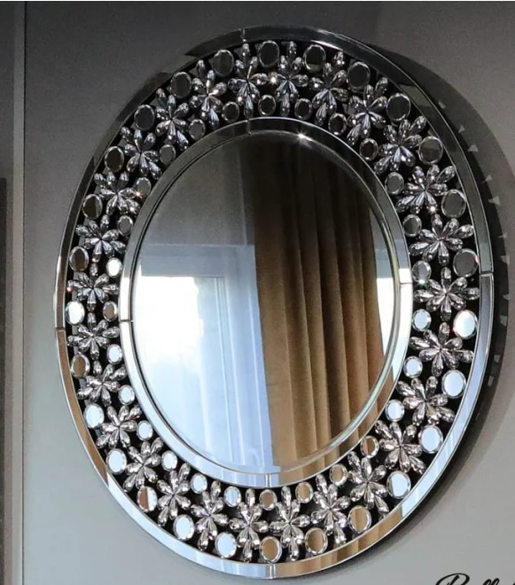 Factory Wholesale Luxury Decor Diamond Style  Make Up And Dressing Wall Mirror For Living Room