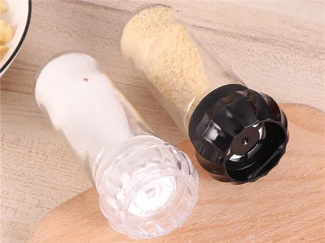 herb & spice mills glass spice jar with grinder for grinding the dry grain, spice