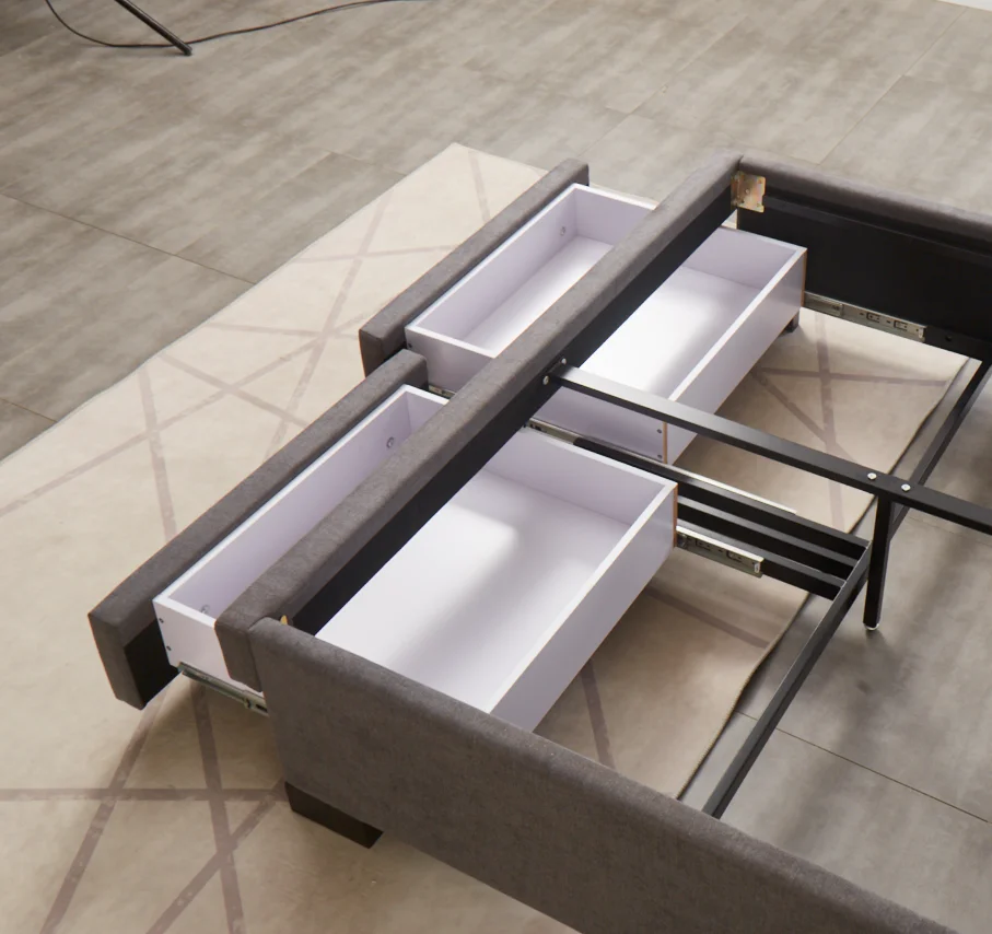 whickner tufted divan base bed solid wood king velvet beds  for bedroom