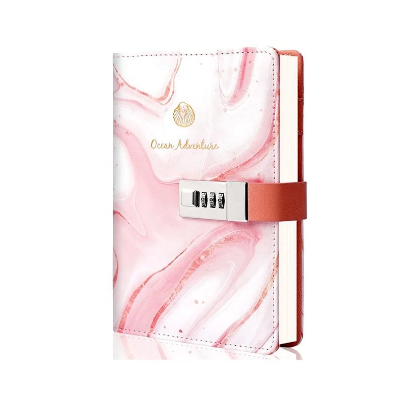 stock cheap personalized pink journal notebook secret diary for girls with lock and key
