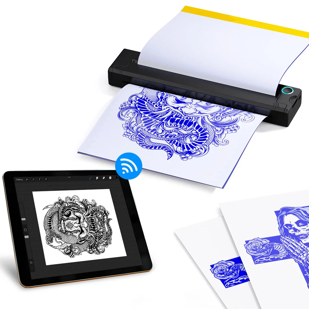 Newyes Hot A4 Letter Size Tattoo Thermal Copier Machine Wireless Tattoo Transfer Machine Portable Tattoo Stencil Printer