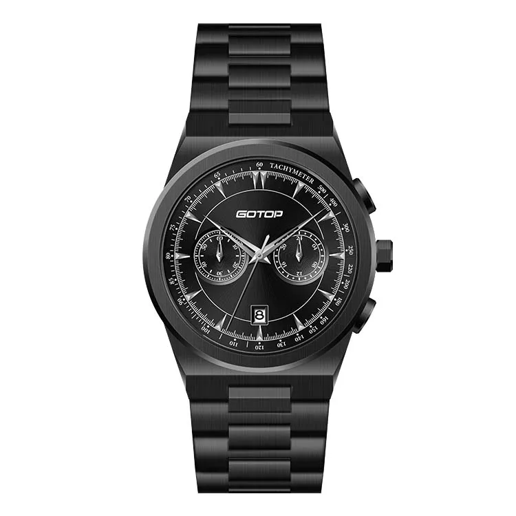 Men Watches Sports Stainless Steel Quartz Wristwatches With Multifunctional Multi Time Zone Chronograph Custom Business Watch