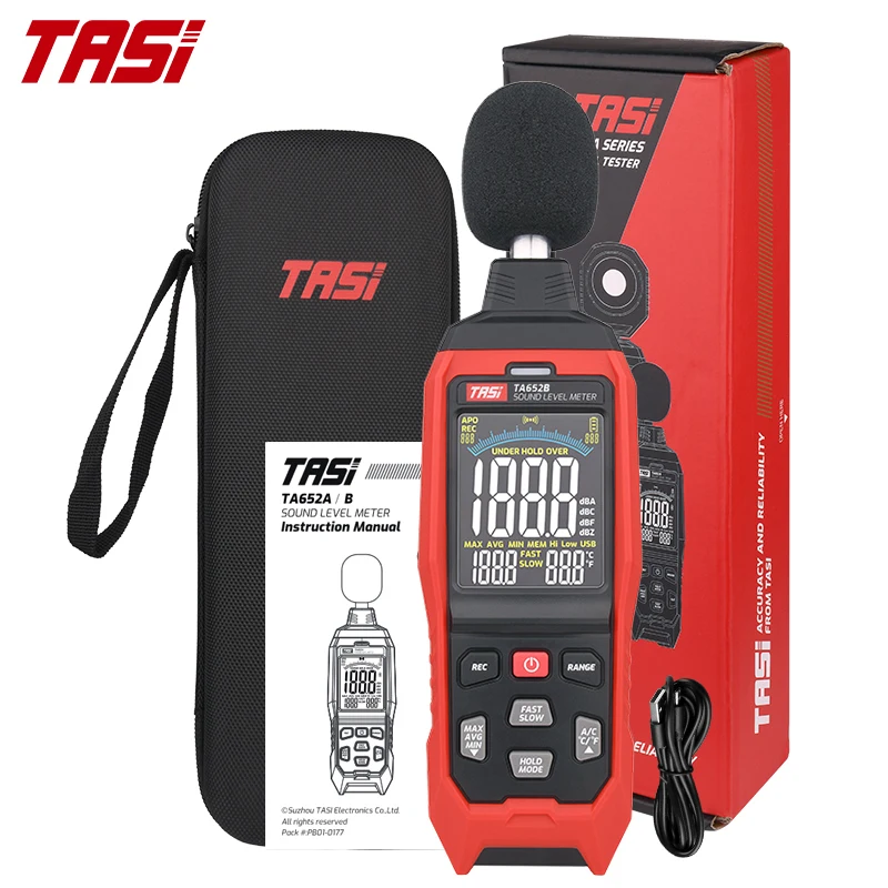 Измеритель уровня шума OEM ODM TASI TA652B 30 ~ 130dBA/C/Z с функцией USB цифровой