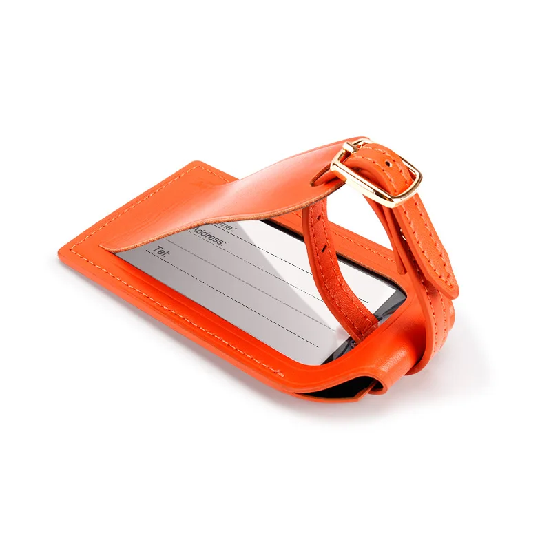 Low MOQ Wholesale Suitcase Plane Luggage Tag PU leather suitcase tag Travel Accessories with Name Address Tel Email Labels Men