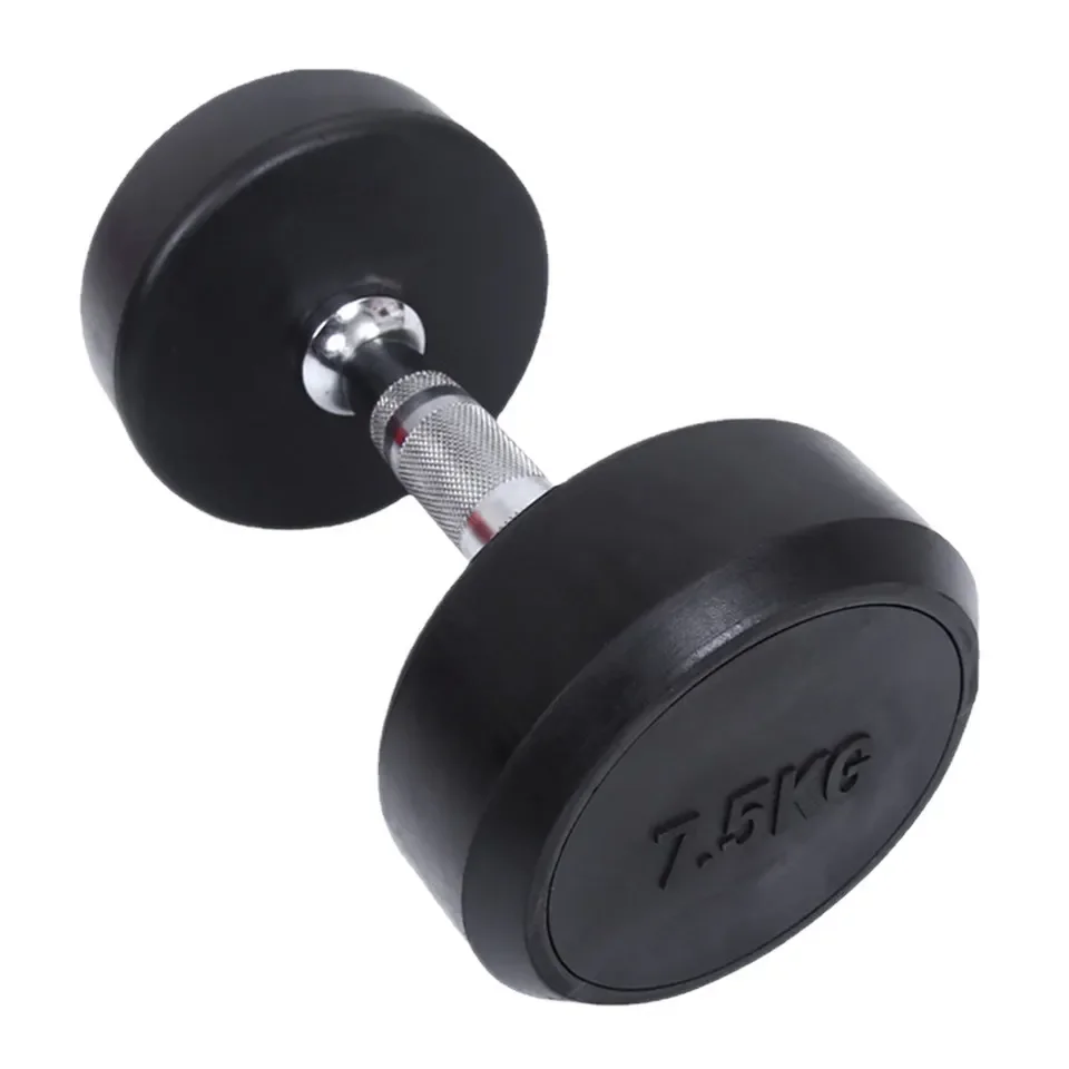 High Quality Commercial Gym Equipment 2.5kg-50kg Rubber Dumbbell For Bodybuilding