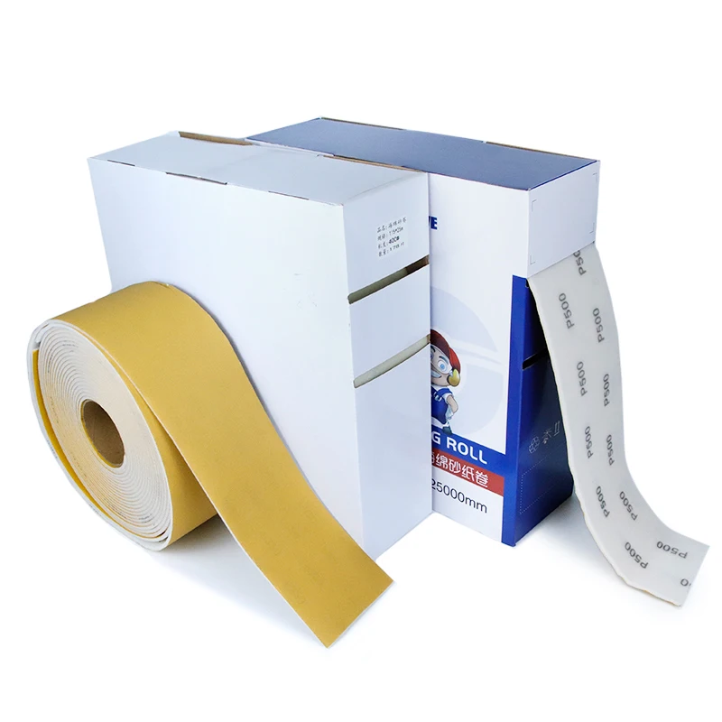 Aluminum Oxide Pre-cut Flexible Abrasive Sponge Roll Polishing Wood Furniture And Metal Sponge Sanding Rolls