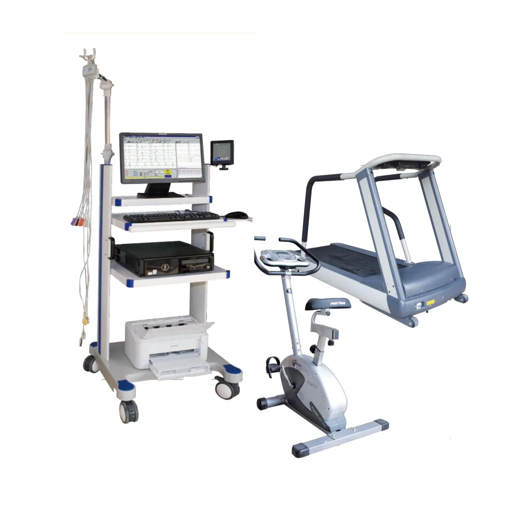 CE Security key meditech cardiac Portable Wireless ECG Stress Test Ecg Machine Treadmill and Ergometer cardioscan electrodes