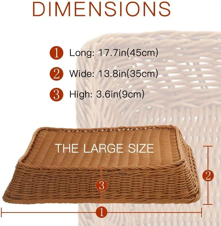 Handmade Eco-Friendly Outdoor Wicker Willow Wicker Storage Baskets Bread Tray PP Plastic Rattan Basket Serving Tray