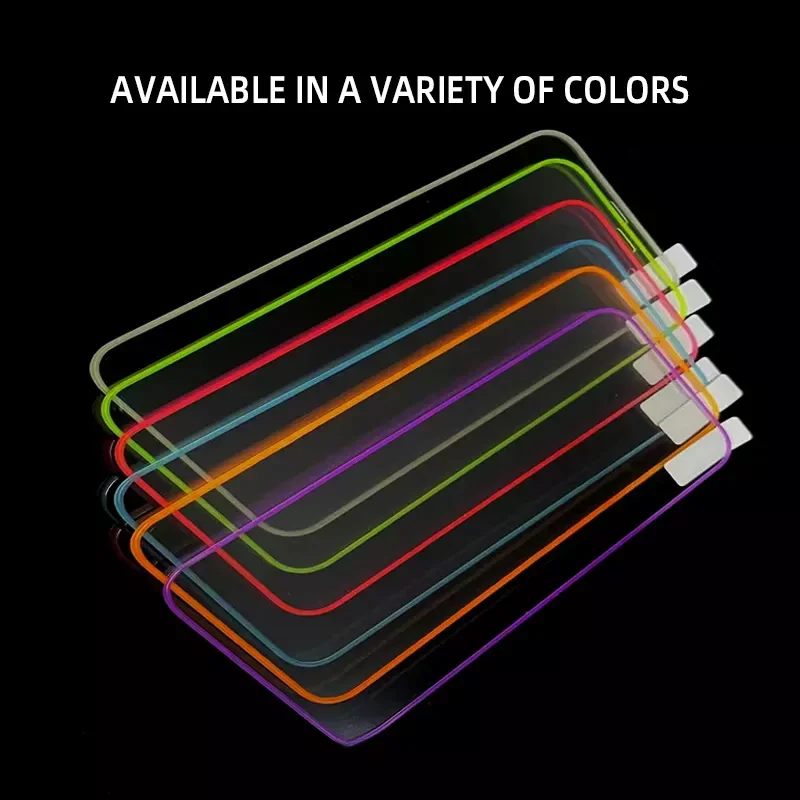 Multi Color Silicone Glow In Dark Fluorescent Color 9h Tempered Glass Luminous Screen Protectors For Iphone 11 12 13 14 Pro Max
