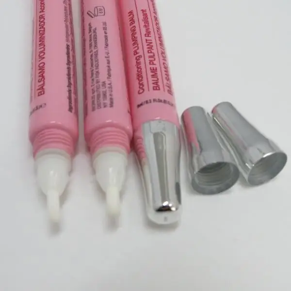 Round Thick Pink Rose Gold Lip Gloss Container Small Size Lip gloss Tubes Custom Logo Empty Lip Gloss Tube With Brush Tip