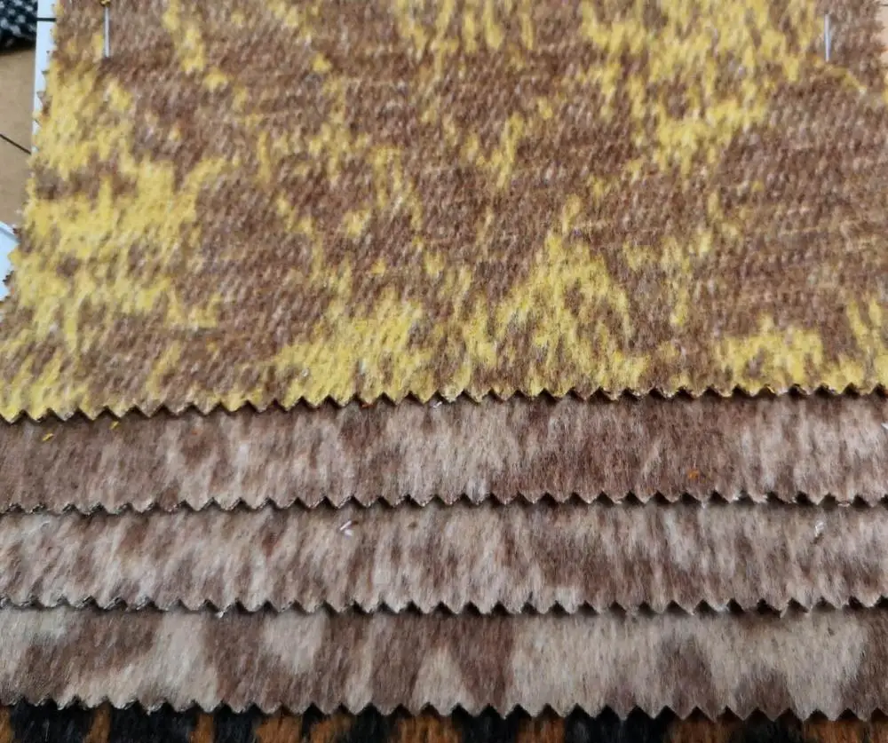 Девять видов двухсторонней тканой шерстяной ткани с леопардовым принтом в наличии