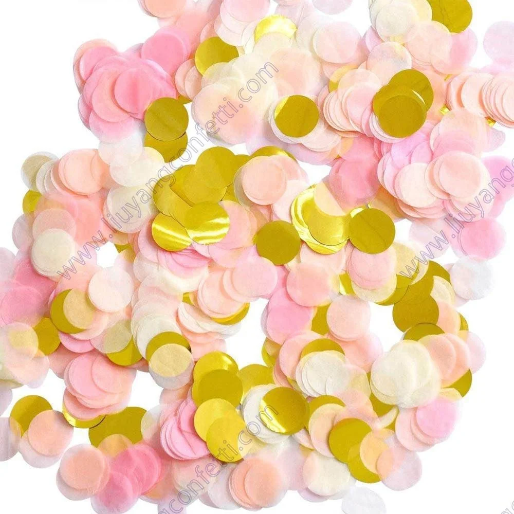 Factory supply balloon 1 inch rose gold Round Tissue Paper Confetti for wedding Party gender reveal baby shower Decoration
