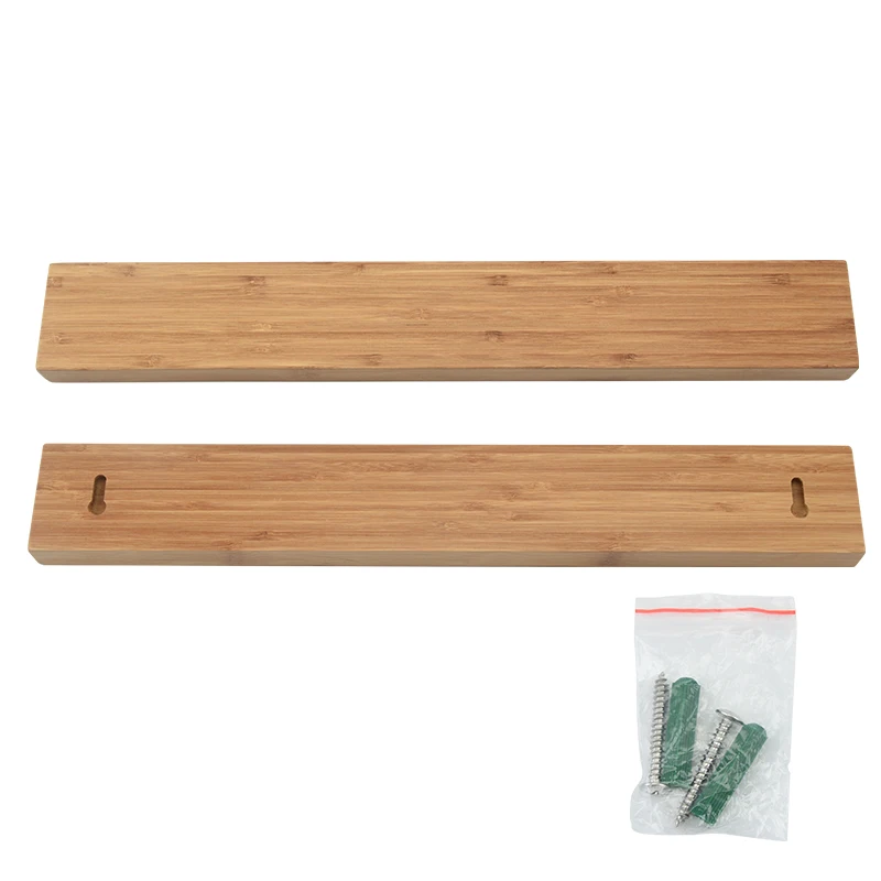 Custom new nature carbonized bamboo rectangle strongest magnetic knife rack for kitchen wall (1600351227398)