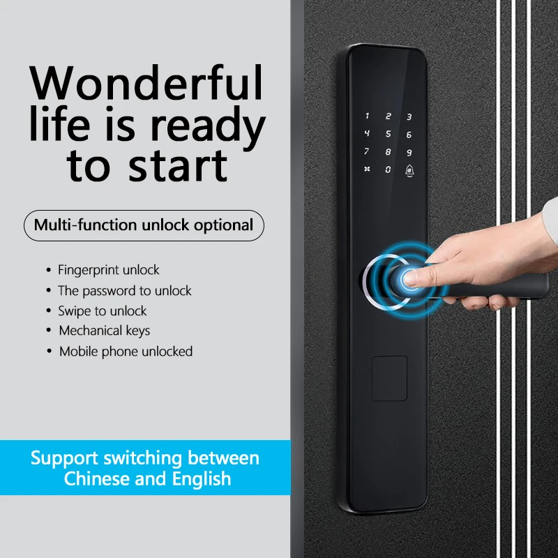 Professional with smart handle fingerprint digital safe door lock for wholesales