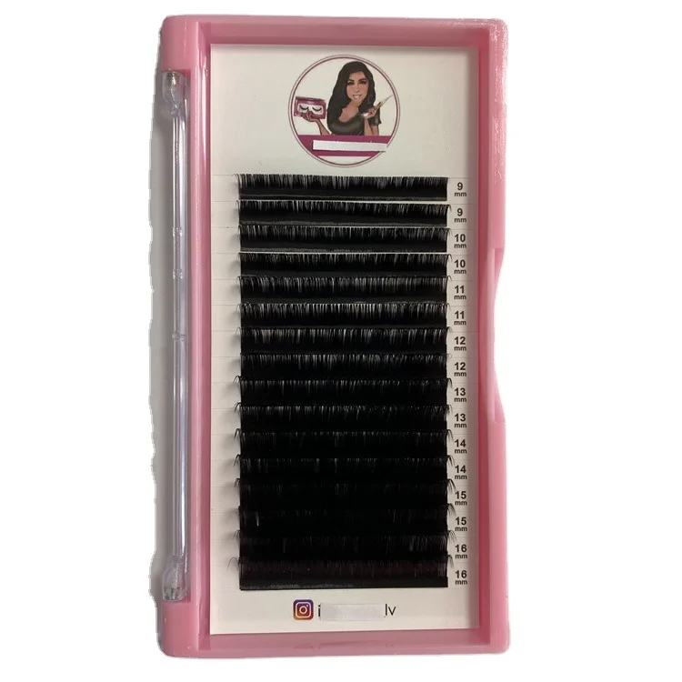 Top korean PBT fibers synthetic eyelashes  easy fan volume eyelash extensions 25mm mink eyelashes