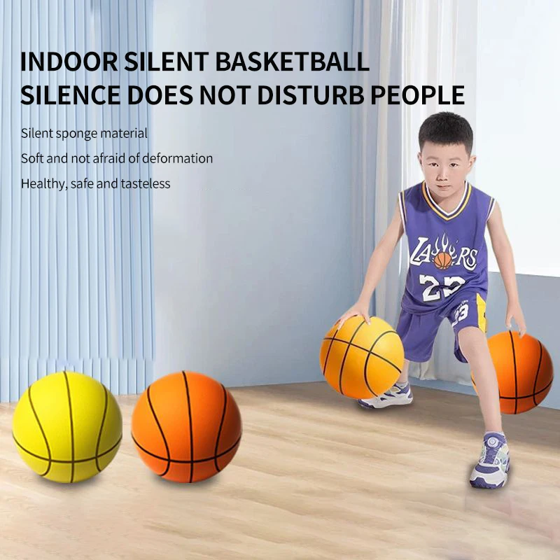 Custom Squishy Stress Ball PU Toy Ball Soft Elastic Low Noise Basketball For Boys And Girls Indoor Silent Basketball