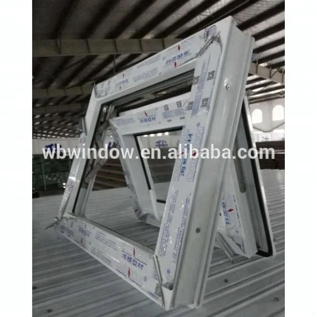 Small size tempered glass exterior bathroom PVC top hung awning window