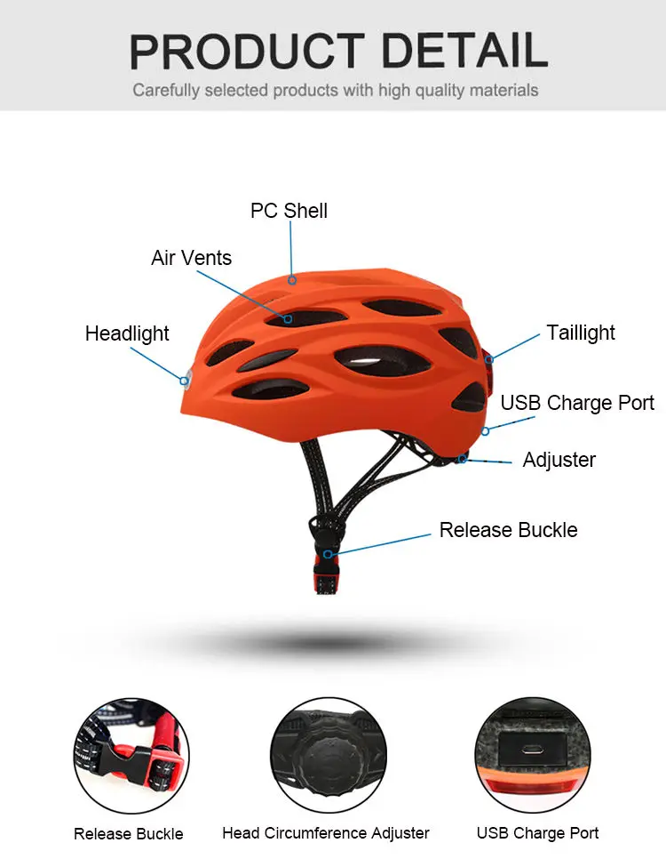 Smart LED Warning Flash Riding Scooter helmet with light for Electric Scooter and Other bike bicycle Or Motorcycle accessories