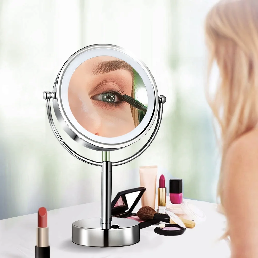 20X 10x Magnifying Illuminated Cosmetic Vanity Makeup Mirror with Adapter and lights
