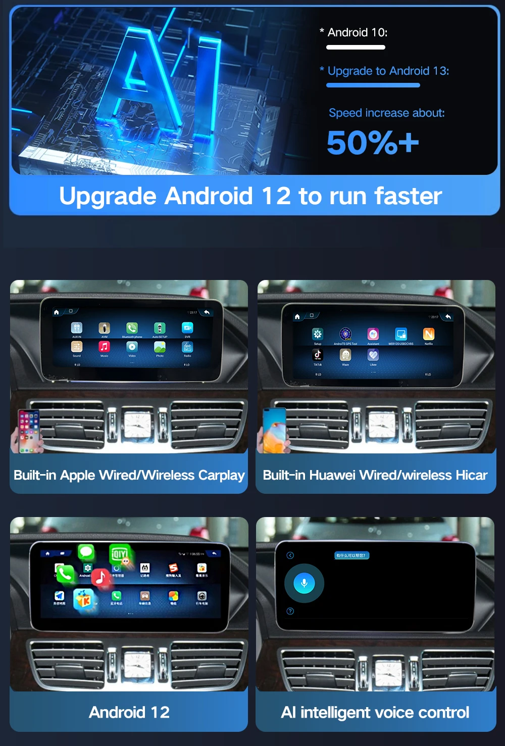 123 Восьмиядерный Android 12 8 + 128 Гб IPS 360 Панорама DVD-плеер для Mercedes Benz GLC 2015-2018 беспроводной Video-4G Carplay