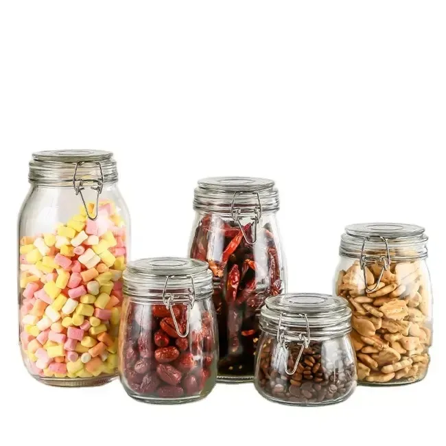 Modern 3L Airtight Glass Canister Storage Jar Set for Food Condiments Beverages School & Wedding Use with Lids