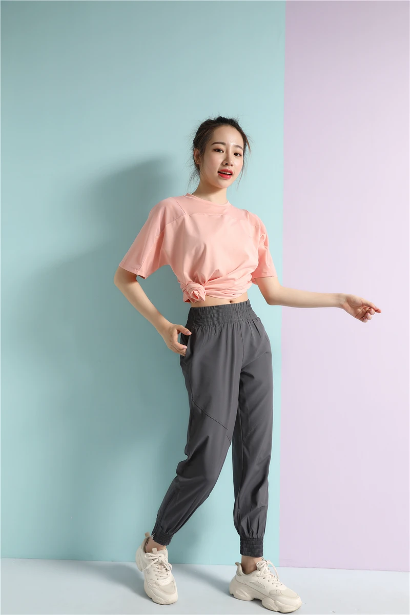 
Sports Women T shirt Short Sleeve Breathable Solid Color Outdoor Gym Running Yoga T shirt 