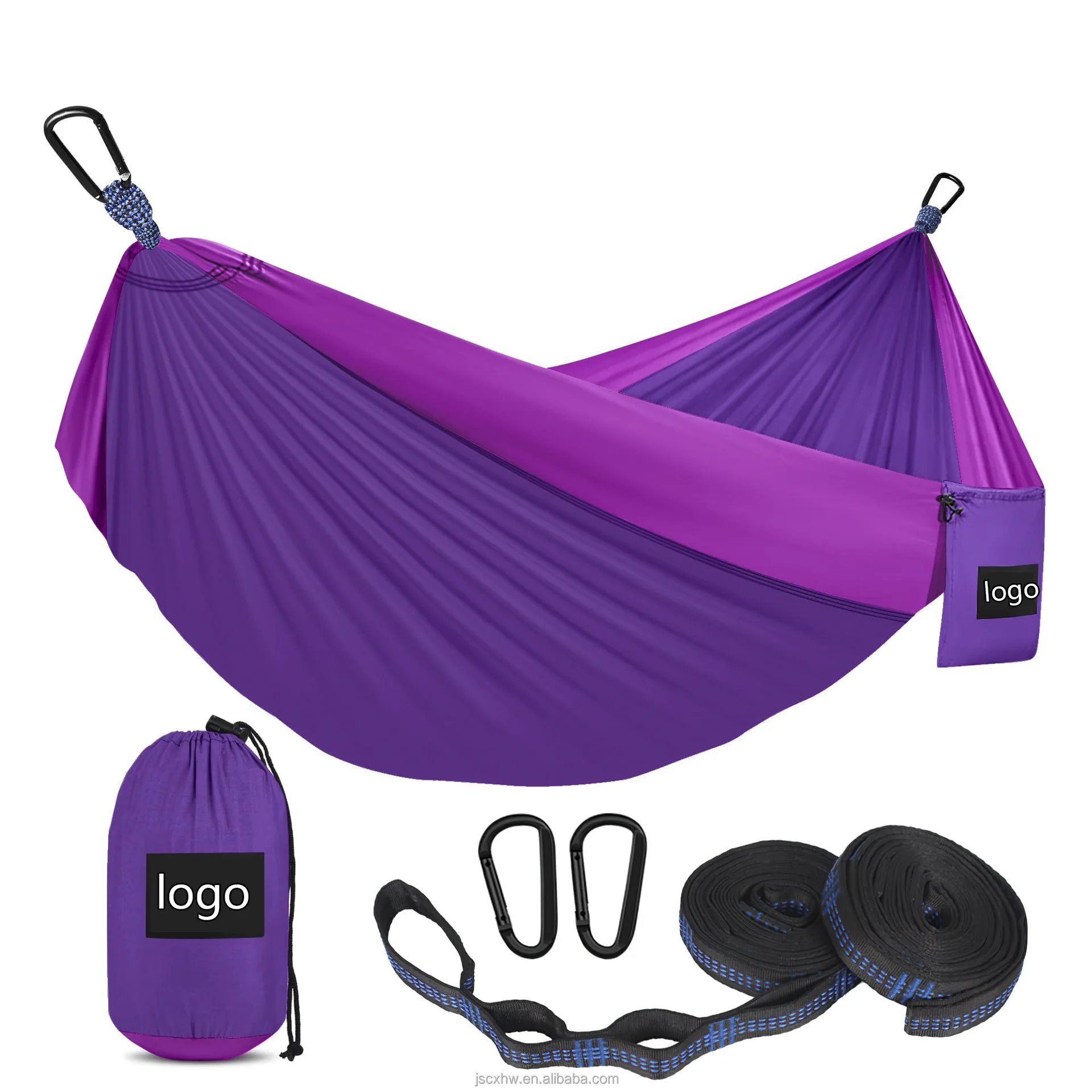 factory customized nylon outdoor camping hammock 1-2 person hammock  size&logo&color accept customization