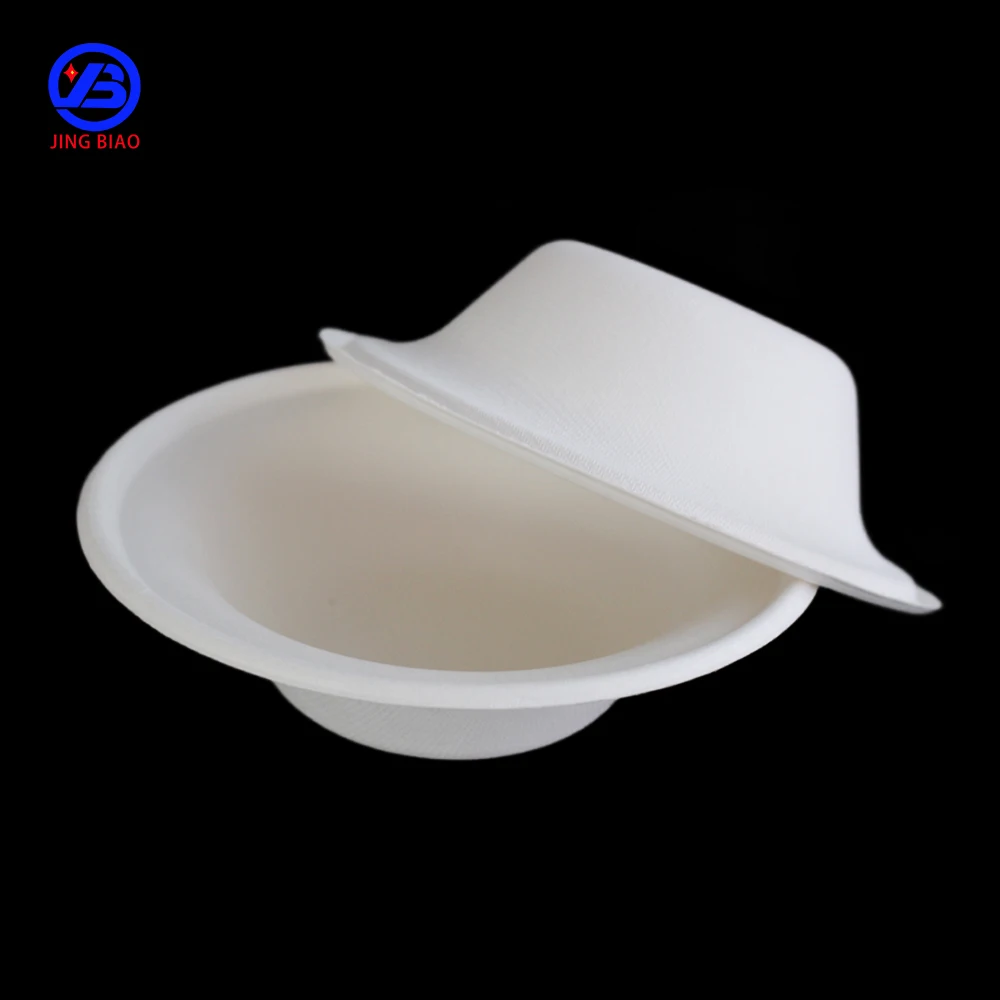 Disposable Sugarcane Bagasse Leakproof Microwavable Compostable Ice Cream Dumpling Noodles Takeaway Paper Packaging Food Bowl