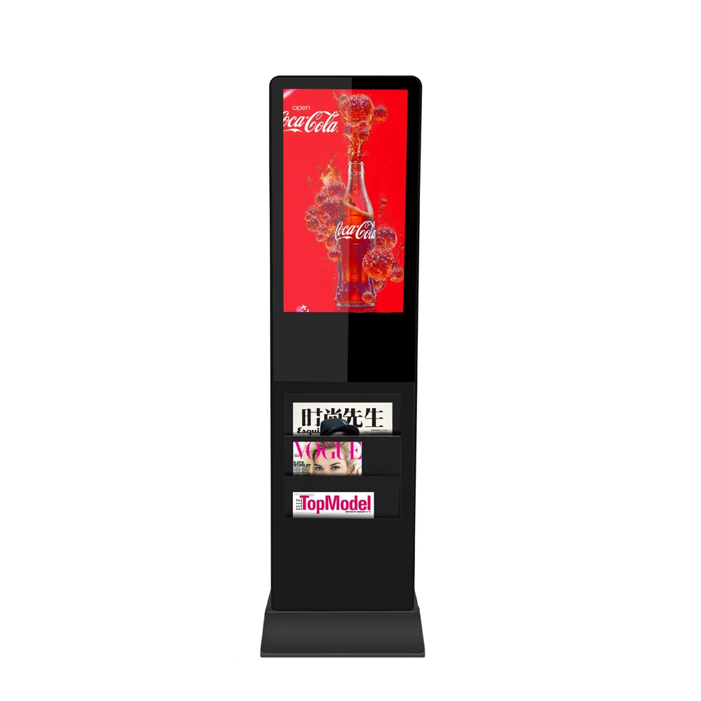 Дешевые Ресторан магазина супермаркета использование напольная подставка digital signage с газетой стойки