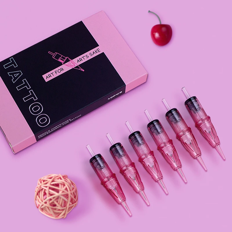Professional High Quality Tattoo Needle Cartridge for Master Artist Pink pointed nose