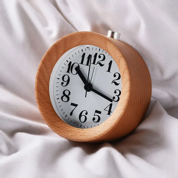  Заводская поставка деревянный бесшумный механизм красивый детский ночник Настольный будильник